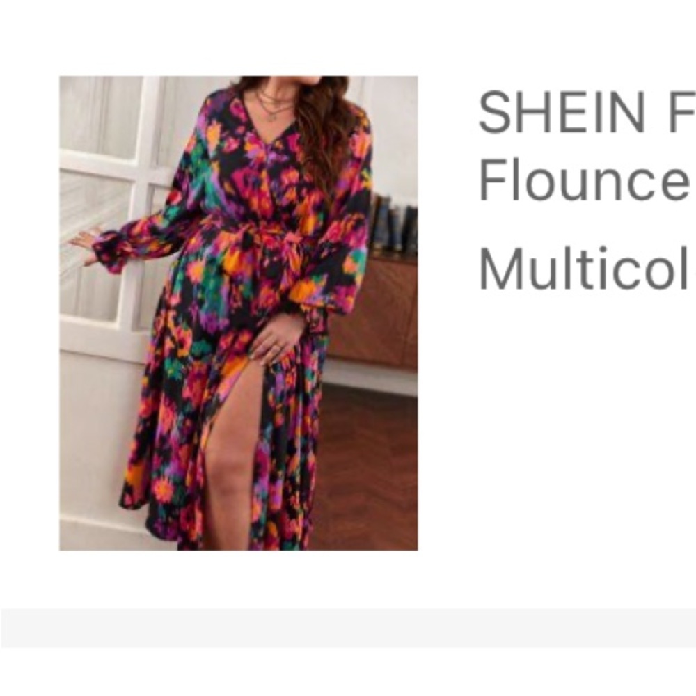 Vibrant Abstract Floral Midi Dress
